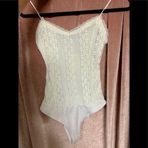 White lace bodysuit